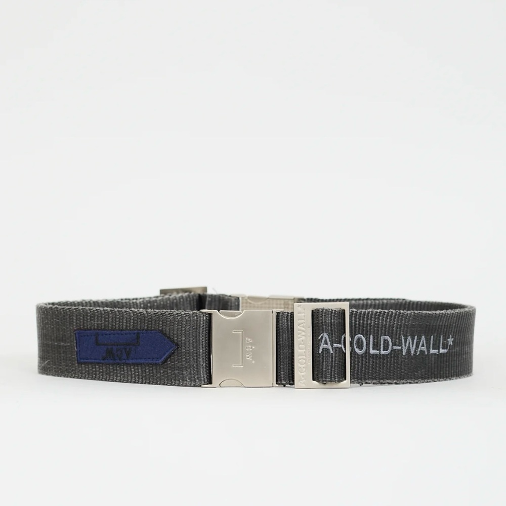 A-COLD-WALL* Grey Industrial Webbing Belt with Metallic Buckle